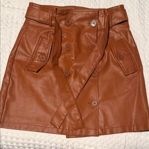 Forever 21 Tan Double-Breasted Mini Skirt